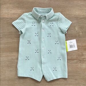 Little Me Baby Boy Golf Green Polo Romper 3 months